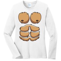 Funny Monkey Gorilla Chest Costume Halloween Ladies Long Sleeve Shirt