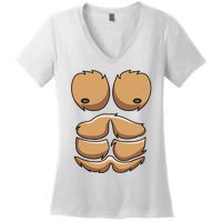 Funny Monkey Gorilla Chest Costume Halloween Women's V-Neck T-Shirt