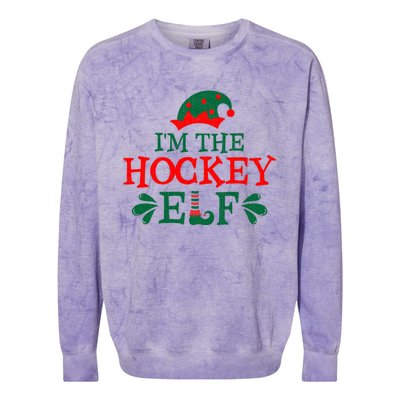 Family Matching Group Christmas Funny IM The Hockey Elf Gift Colorblast Crewneck Sweatshirt