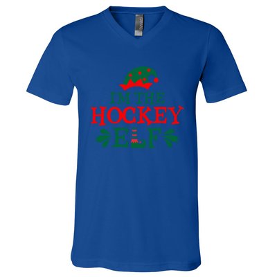 Family Matching Group Christmas Funny IM The Hockey Elf Gift V-Neck T-Shirt