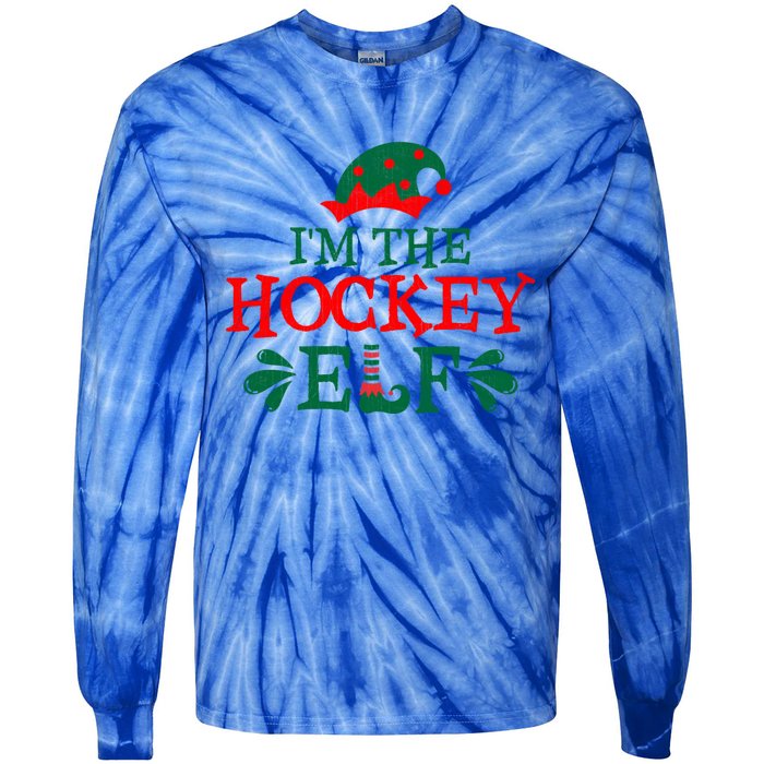 Family Matching Group Christmas Funny IM The Hockey Elf Gift Tie-Dye Long Sleeve Shirt