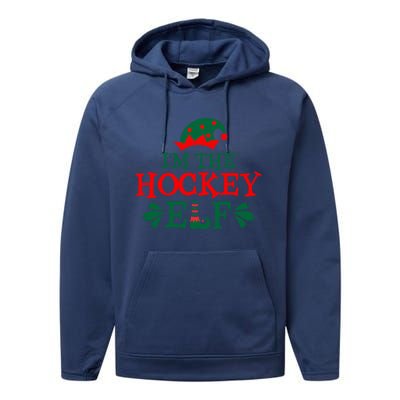 Family Matching Group Christmas Funny IM The Hockey Elf Gift Performance Fleece Hoodie