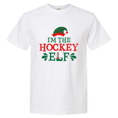 Family Matching Group Christmas Funny IM The Hockey Elf Gift Garment-Dyed Heavyweight T-Shirt