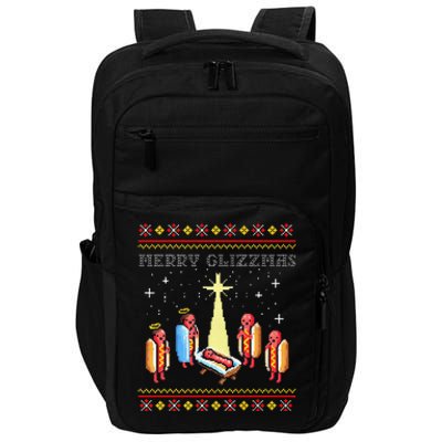 Funny Merry Glizzmas Tacky Merry Christmas Hot Dogs Impact Tech Backpack