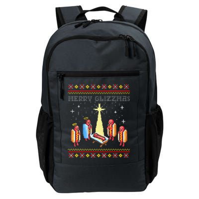 Funny Merry Glizzmas Tacky Merry Christmas Hot Dogs Daily Commute Backpack