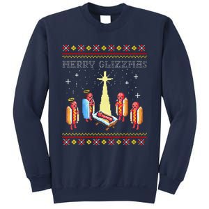 Funny Merry Glizzmas Tacky Merry Christmas Hot Dogs Sweatshirt