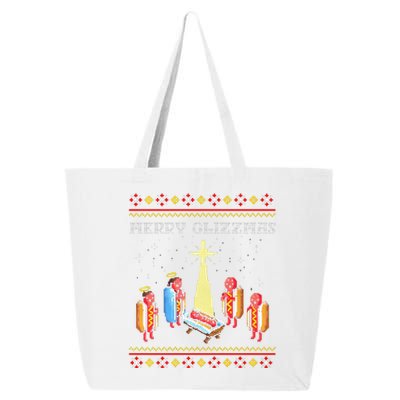 Funny Merry Glizzmas Tacky Merry Christmas Hot Dogs 25L Jumbo Tote