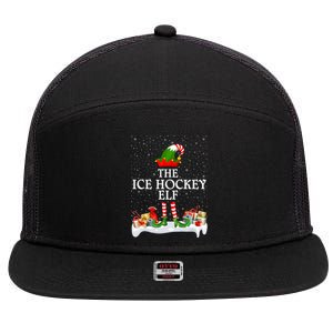 Family Matching Group Christmas The Ice Hockey Elf Gift 7 Panel Mesh Trucker Snapback Hat