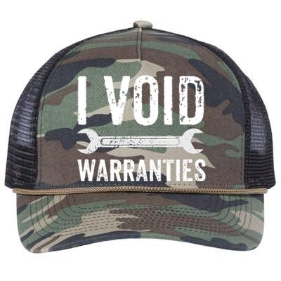 Funny Mechanic Gifts For Him I Void Warranties Retro Rope Trucker Hat Cap