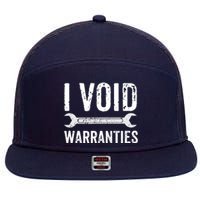 Funny Mechanic Gifts For Him I Void Warranties 7 Panel Mesh Trucker Snapback Hat