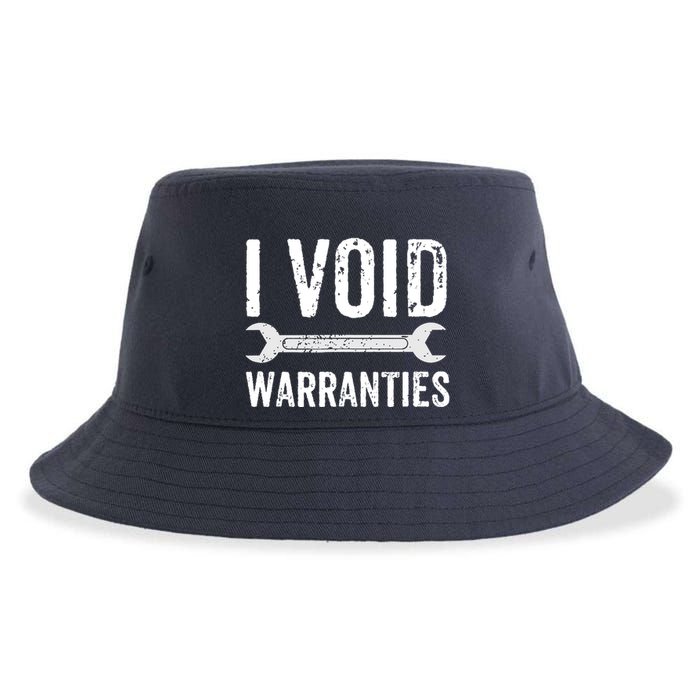 Funny Mechanic Gifts For Him I Void Warranties Sustainable Bucket Hat