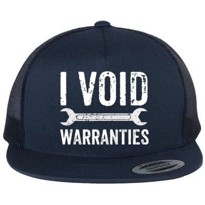 Funny Mechanic Gifts For Him I Void Warranties Flat Bill Trucker Hat