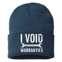 Funny Mechanic Gifts For Him I Void Warranties Sustainable Knit Beanie