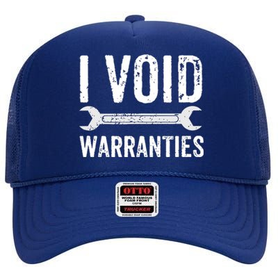 Funny Mechanic Gifts For Him I Void Warranties High Crown Mesh Back Trucker Hat