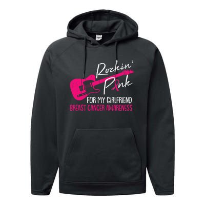 For My Girlfriend Breast Cancer Awareness Boyfriend Warrior Performance Fleece Hoodie