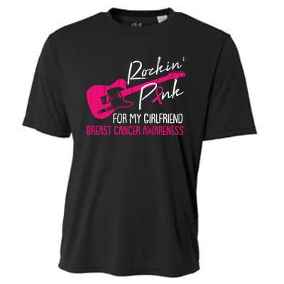 For My Girlfriend Breast Cancer Awareness Boyfriend Warrior Cooling Performance Crew T-Shirt