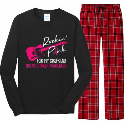 For My Girlfriend Breast Cancer Awareness Boyfriend Warrior Long Sleeve Pajama Set