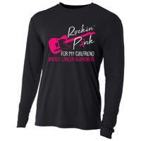 For My Girlfriend Breast Cancer Awareness Boyfriend Warrior Cooling Performance Long Sleeve Crew