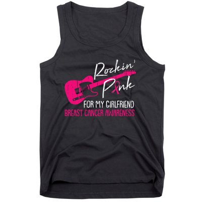 For My Girlfriend Breast Cancer Awareness Boyfriend Warrior Tank Top