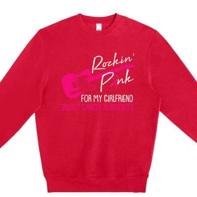 For My Girlfriend Breast Cancer Awareness Boyfriend Warrior Premium Crewneck Sweatshirt