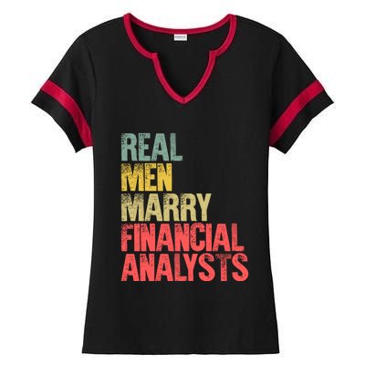 Funny Marriage Gift Real Marry Financial Analysts Gift Ladies Halftime Notch Neck Tee