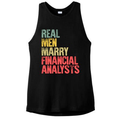 Funny Marriage Gift Real Marry Financial Analysts Gift Ladies PosiCharge Tri-Blend Wicking Tank