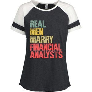 Funny Marriage Gift Real Marry Financial Analysts Gift Enza Ladies Jersey Colorblock Tee