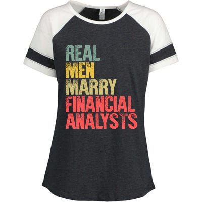 Funny Marriage Gift Real Marry Financial Analysts Gift Enza Ladies Jersey Colorblock Tee