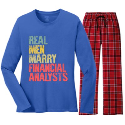 Funny Marriage Gift Real Marry Financial Analysts Gift Women's Long Sleeve Flannel Pajama Set 