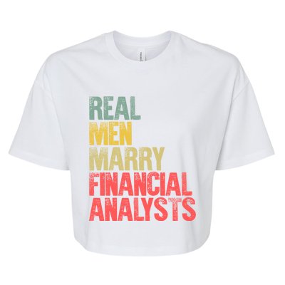 Funny Marriage Gift Real Marry Financial Analysts Gift Bella+Canvas Jersey Crop Tee