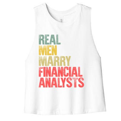 Funny Marriage Gift Real Marry Financial Analysts Gift Women's Racerback Cropped Tank