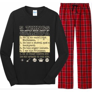 Family Matching Grandfather Grandpa Granddaughter Grand Gift Long Sleeve Pajama Set