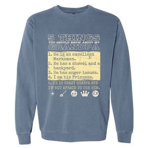 Family Matching Grandfather Grandpa Granddaughter Grand Gift Garment-Dyed Sweatshirt