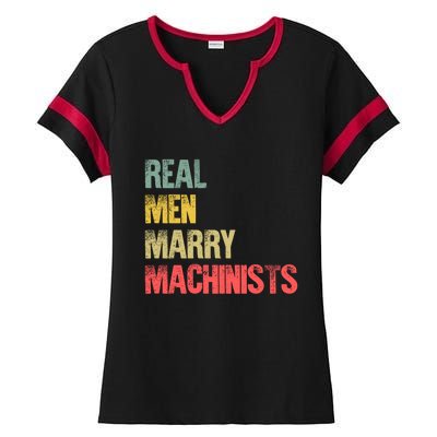 Funny Marriage Gift Real Marry Machinists Groom Gift Ladies Halftime Notch Neck Tee