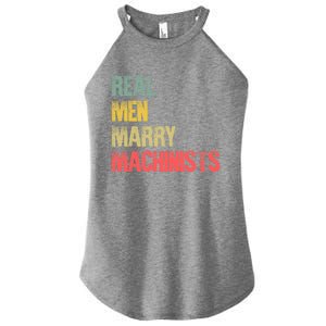 Funny Marriage Gift Real Marry Machinists Groom Gift Women’s Perfect Tri Rocker Tank