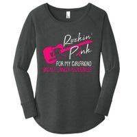 For My Girlfriend Breast Cancer Awareness Boyfriend Warrior Women's Perfect Tri Tunic Long Sleeve Shirt