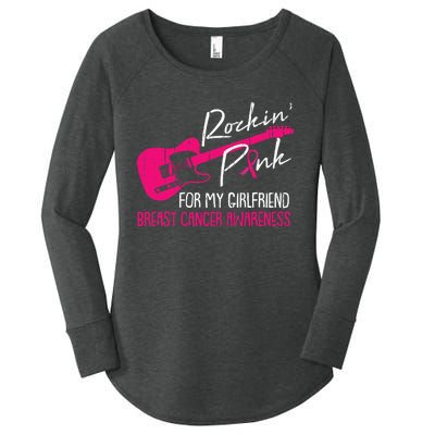 For My Girlfriend Breast Cancer Awareness Boyfriend Warrior Women's Perfect Tri Tunic Long Sleeve Shirt