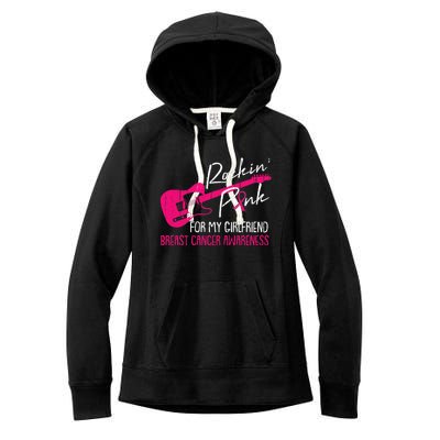 For My Girlfriend Breast Cancer Awareness Boyfriend Warrior Women's Fleece Hoodie