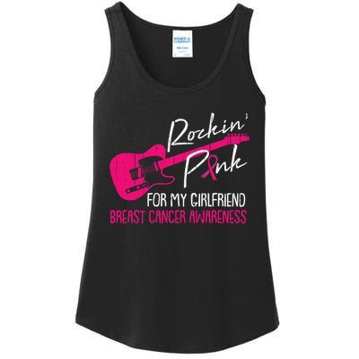 For My Girlfriend Breast Cancer Awareness Boyfriend Warrior Ladies Essential Tank