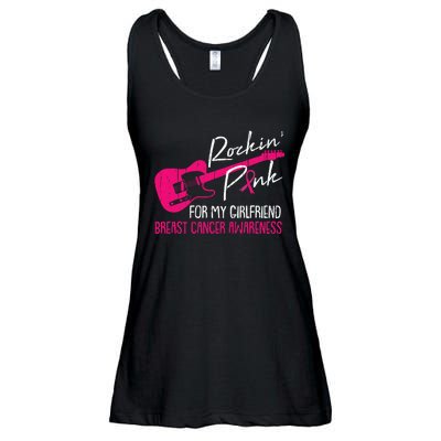 For My Girlfriend Breast Cancer Awareness Boyfriend Warrior Ladies Essential Flowy Tank