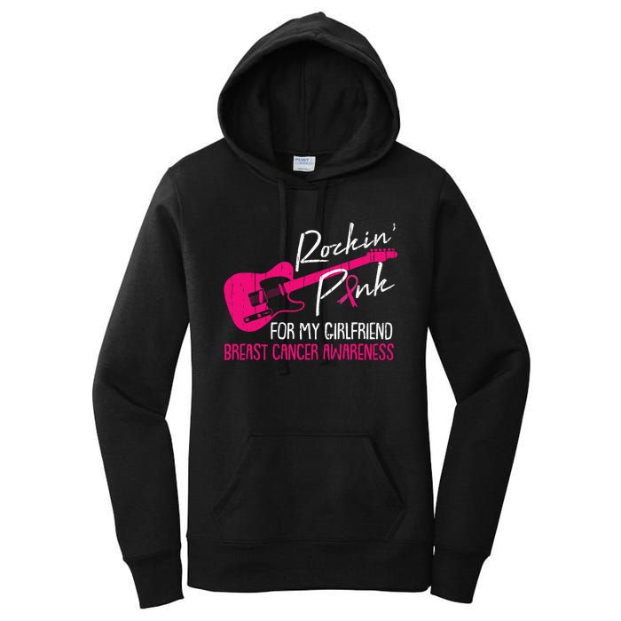 For My Girlfriend Breast Cancer Awareness Boyfriend Warrior Women's Pullover Hoodie