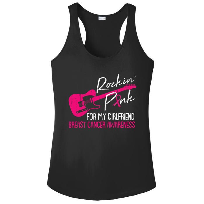 For My Girlfriend Breast Cancer Awareness Boyfriend Warrior Ladies PosiCharge Competitor Racerback Tank