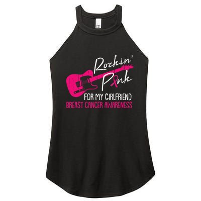 For My Girlfriend Breast Cancer Awareness Boyfriend Warrior Women's Perfect Tri Rocker Tank