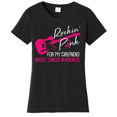 For My Girlfriend Breast Cancer Awareness Boyfriend Warrior Women's T-Shirt