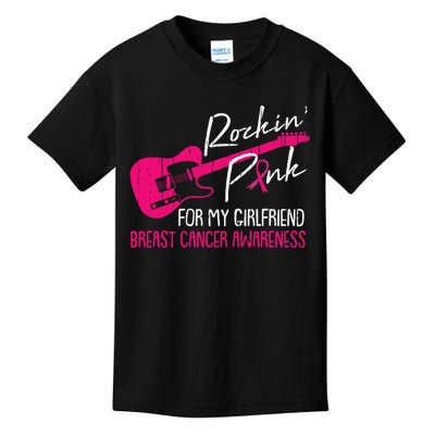 For My Girlfriend Breast Cancer Awareness Boyfriend Warrior Kids T-Shirt