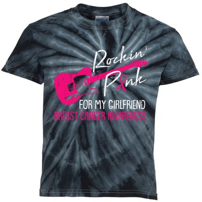 For My Girlfriend Breast Cancer Awareness Boyfriend Warrior Kids Tie-Dye T-Shirt