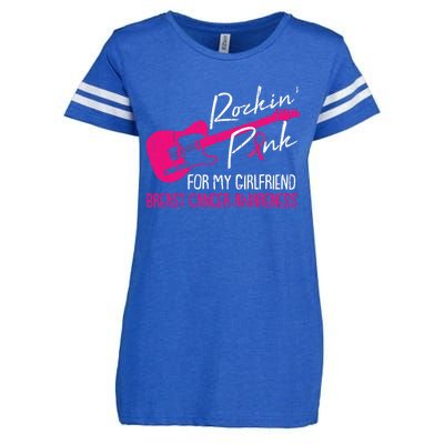 For My Girlfriend Breast Cancer Awareness Boyfriend Warrior Enza Ladies Jersey Football T-Shirt