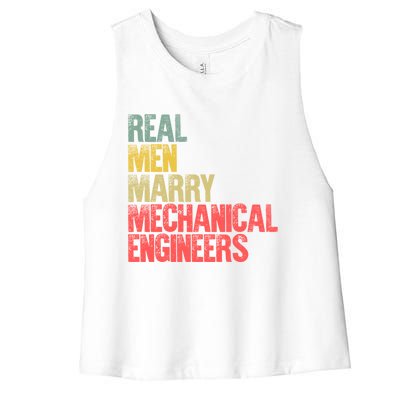 Funny Marriage Gift Real Marry Mechanical Engineers Great Gift Women's Racerback Cropped Tank