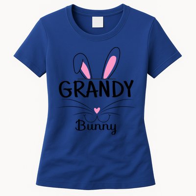 Family Matching Grandy Bunny Graphic Easter Costume Grandy Gift Womens T-Shirt