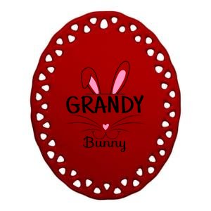 Family Matching Grandy Bunny Graphic Easter Costume Grandy Gift Ceramic Oval Ornament